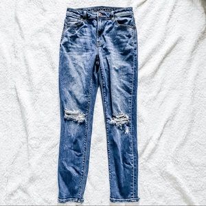 American Eagle distressed mom jeans